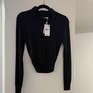 NWT Mango Black Cowl Neck Sweater Size XS